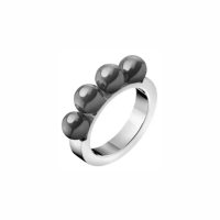 【Calvin Klein 凱文克萊】Circling系列鋼色+黑色戒指-7(ck戒指)