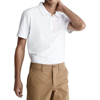 【Calvin Klein 凱文克萊】2023男時尚字母刺繡白色寬鬆版Polo衫-網(預購)