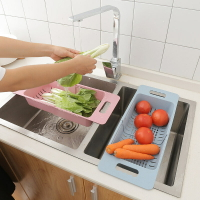 可伸縮水槽瀝水架 家用洗菜洗水果蔬菜瀝水籃 廚房碗蝶筷瀝水