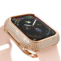 Luxury Diamond Protective Cover for iWatch Series 9 8 7 6 5 40mm 44mm Women Jewelry Case for Apple Watch 9 8 7 41mm 45mm SE 42mm
