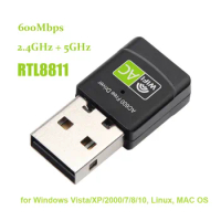 USB Wifi Adapter 600Mbps Dual Band 2.4G 5Ghz Antenna USB Lan Ethernet PC AC Wifi Receiver wireless adapter Network card