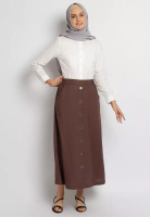 Flamoush Flamoush Zephir Brown Long Skirt Wanita