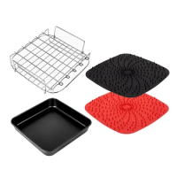 Convenient Grilling Rack Baking Liners Air Fryers Tray Silicone Air Fryers Basket