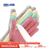 Anti Cut Gloves GMG Nonslip HPPE EN388 ANSI Anti Cut Level 5 Safety Work Gloves Cut Resistant Gloves For Kitchen Garden