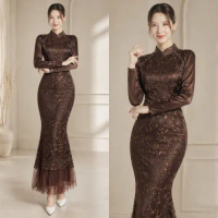 Karina Dress Brokat Mix Tille Premium Gamis Duyung Kondangan Lebaran Pesta Terbaru