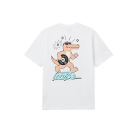 【LACOSTE】中性款-背面俏皮鱷魚印花短袖T恤(白色)