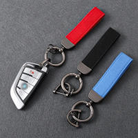 Rantai kunci kulit dan logam untuk kereta, aksesori cincin rantai untuk BMW M, X1, X3, X4, X5, X6, X