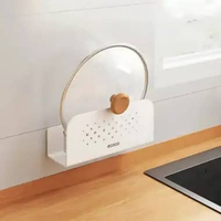 ECOCO Wall Mounted Cutting Board Aluminium Rack - Rak Talenan Rak Dapur Tutup Panci Gantungan Spatul