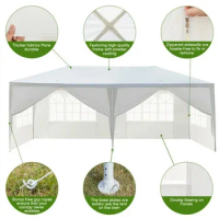 US 10 x 20 foot wedding party tent Gazebo canopy 4 window walls with 2 white walls-