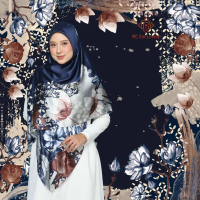 Hijab Square Satin Bubble AraFah Bidang 60 oleh NC Exclusive untuk Wanita Muslim - Fabric, Women