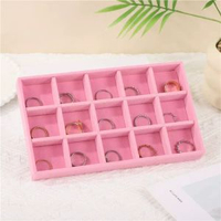 粉色系耳釘項鏈飾品展示託盤絨布收納盒飾品收納盤飾品整理展示架