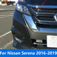 For Nissan Serena 2016 2017 2018 2019 Chrome Front Engine Hood Lid Cover Trim Upper Grille Grill Strip Accessories Car Styling