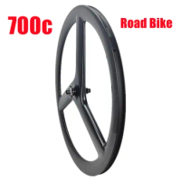 Best Price 20MM Width 50MM Depth Tri Spoke Road Wheel Carbon 3 Spokes Wheels 700c Fixied Gear Wheel 3spokes Bike Track Wheel