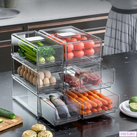 抽屜式冰箱收納盒 可疊加廚房加厚果蔬雞蛋整理盒冷凍保鮮盒