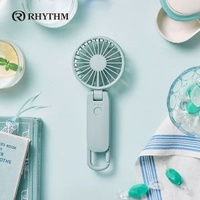 Rhythm 麗聲鐘Silky Wind Mobile 4 9ZF042 手持風扇 平行進口,日版 天藍色