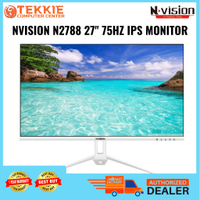 BRANDNEW NVISION N2788 27 INCHES 75HZ IPS FRAMELESS WHITE MONITOR