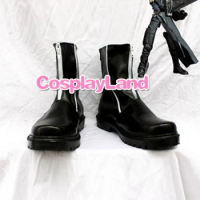 Final Fantasy VII Cloud Strife Short Black Cosplay Boots Shoes Game Party Cosplay Boots Custom Made for Adult Men Shoes