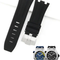 Durable Waterproof Sweat-Proof Comfortable Rubber Silicone WatchStrap for Ap Aibi Royal Oak 15703 Of