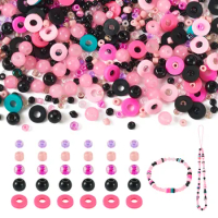 33g Mixed Color Polymer Clay Beads Plastic Imitation Pearl Beads Loose Seed Beads for Bracelet Necklace Jewelry Making Findings