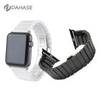 Black White Ceramic Wrist Strap for Apple Watch Band 38 40 42 44mm Butterfly Buckle Bracelet iWatch Series 5 4 3 2 1 Watchband