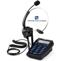 Call Center Monaural Corded Headset Telephone with Tone Dial Key Pad &amp; REDIAL &amp; Call ID.RJ9 plug headset with microphoe