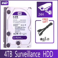 WD PURPLE Surveillance 4TB Hard Drive Disk SATA III 64M 3.5" HDD HD Harddisk For Security System Video Recorder DVR NVR CCTV