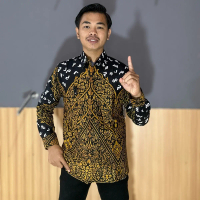 Kemeja batik lontara pria bahan katun premium pake lapisan dalam