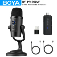 BOYA BY-PM500W 2.4GHz Wireless USB Microphone for PC Smartphone Android iPhone Mac Windows Youtube Recording Streaming Gaming