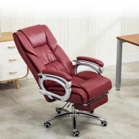 Luxury Recliner Lounge Office Chair Ergonomic Accent Living Room Office Chair Red Cowhide Sillones Individual Room Furniture