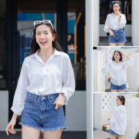 เสื้อเชิ้ต แต่งแขนบอลลูน #L154SHOP_W024 คําแนะนําการขายที่ร้อนแรงในเดือนนี้  ผ้า  ยก  กระสอบ