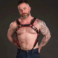 Leather body harness Men Adjustable Leather Chest Sexual Body Bondage Cage Harness Belts Rave Gay Clothing