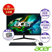 Acer 宏碁 C24-1800 24型AIO桌上型電腦(i5-12450H/8GB/512G/Win11)