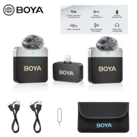 BOYA BY-M1V Wireless Lavalier Lapel Condenser Microphone for iPhone Android Smartphone Camera PC Gaming YouTube Broadcast Vlog