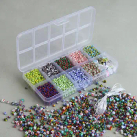 Glass Seed Beads Spacer Beads for Jewelry Making Assorted 10 Color Handmade