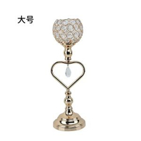 水晶燭臺金屬鐵藝蠟燭杯客廳餐桌浪漫燭光晚餐裝飾蠟燭臺金色擺件