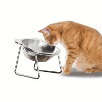 Mangkuk Kucing Bertinggi - 14.99cm Mangkuk Haiwan Peliharaan Dalam Ruangan Keluli Tahan Karat Boleh 