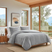 13081 Kenzie Full-Queen Comforter Set Soft Luxury Faux Fur Comfortable Bedroom Blanket Comforter Set and Two Pillow Shams Seal