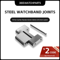 Steel Watchband Accessories 29.5mm 36mm 42mm Flat Interface Watch Strap Link Extension Repair Segment for Cartier Ronde Watch
