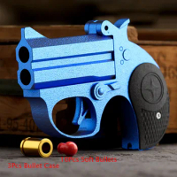 Delinjie Mini Soft Bullets Gun Toy Revolver Science Education Pistol Model EDC Funny Gift Tools