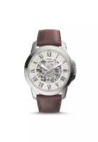 Fossil 格蘭特自動深棕色皮革手錶 ME3099