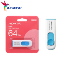 ADATA Pen Drive USB 2.0 100% Original U Disk 32GB 64GB 16GB 8GB Memory Stick USB Pendrive C008 Flash Drive for Desktop Laptop