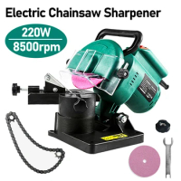 220W Electric Chainsaw Sharpener Portable Chainsaw Blade Sharpener 100mm Angle Adjustable 8500RPM for Grinding Chains