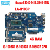 LA-H103P for Lenovo Ideapad S340-14IIL S340-15IIL laptop motherboard with i3-1005G1 i5-1035G1 i7-1065G7 CPU 4G RAM DDR4 Tested