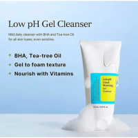 Low PH Good Morning Gel Cleanser Daily Mild Face Cleanser Sensitive Skin BHA &amp; Tea-Tree Oil PH Balancing Korean Skincare