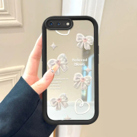 Cocok Untuk IPhone 7 8 Plus Casing HP Silikon Sederhana Sweet Stereoscopic Bowknot Cermin Anti Gores