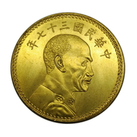 民國仿古工藝品37年蔣頭像裝飾擺件硬幣中國風創意小禮品大洋