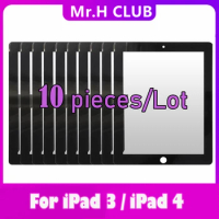 10 Pcs Touch Screen For iPad 3 A1416 A1430 A1403 For iPad 4 A1458 A1459 A1460 LCD Outer Digitizer Sensor Glass Panel Replacement