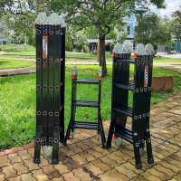 Thang nhôm chữ A 4 đoạn NAKATA gấp gọn 1.8m - 2.3m - 2.8m, sơn tĩnh điện, mẫu NKT03C - NKT04C - NKT0