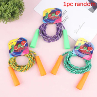 1 X Plastic Handle Skipping Rope Cloth Braided Skipping Rope Sports &amp; Fitness School Student Multi Jump Rope Random Colour
