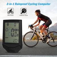 Cycling Wireless Computer Set Bike Computer Cadence Multifunctional Rainproof Cycling Computer with Backlight LCD Speedometer